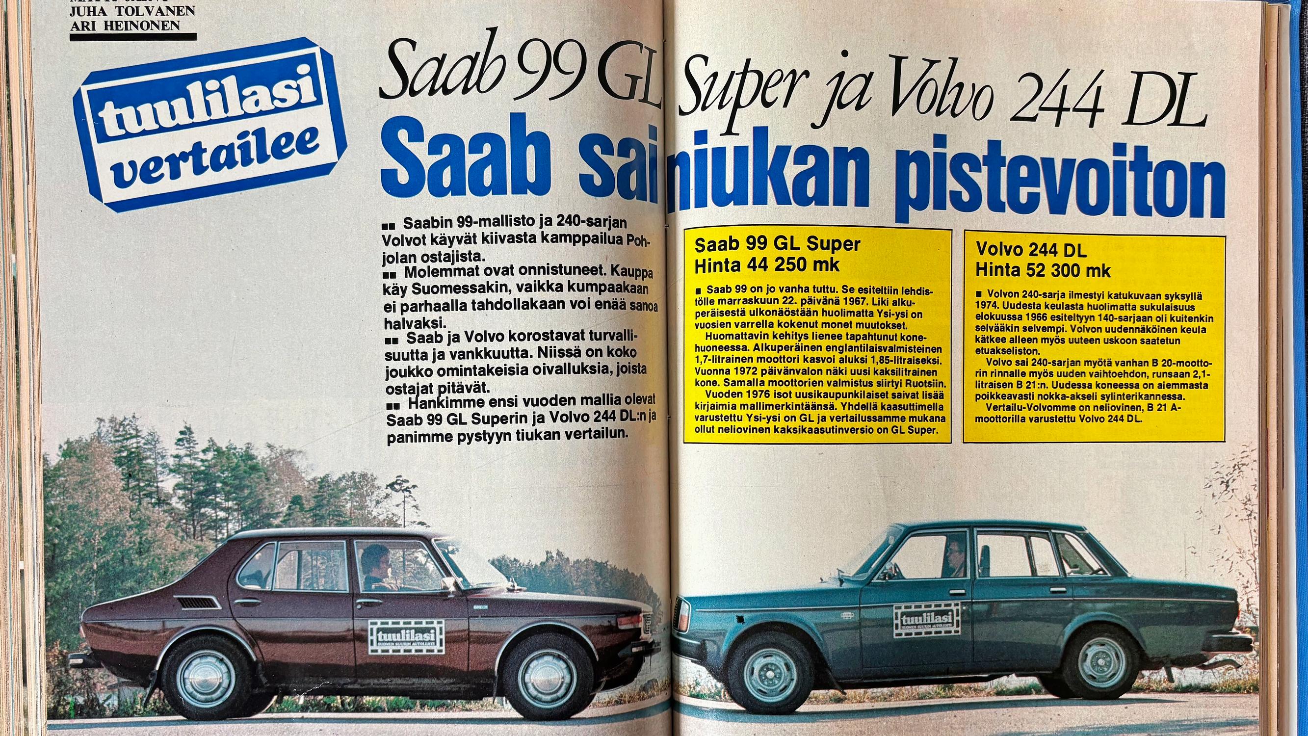 Ruotsalaisten kaksintaistelu: Saab 99 GL Super ja Volvo 244 DL – Parivertailun voiton ratkaisivat taloudellisuus, suorituskyky ja yleiset ajo-ominaisuudet