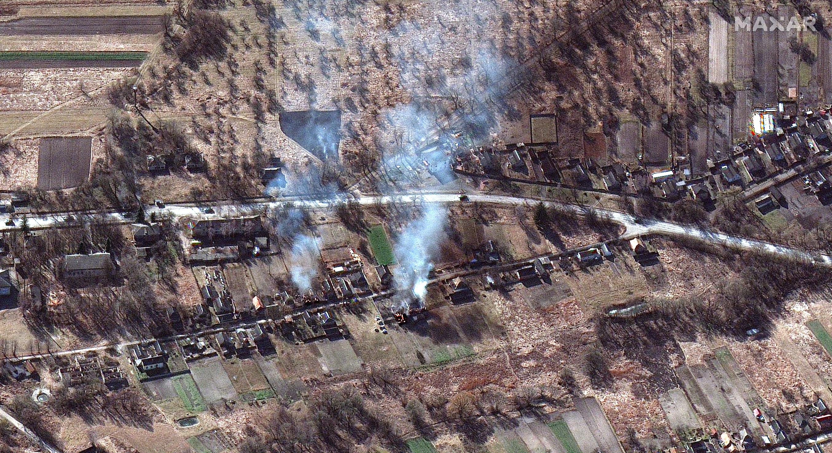 Military Convoy Photo: Satellite image ​2022 Maxar Technologies / EPA / All Over Press.