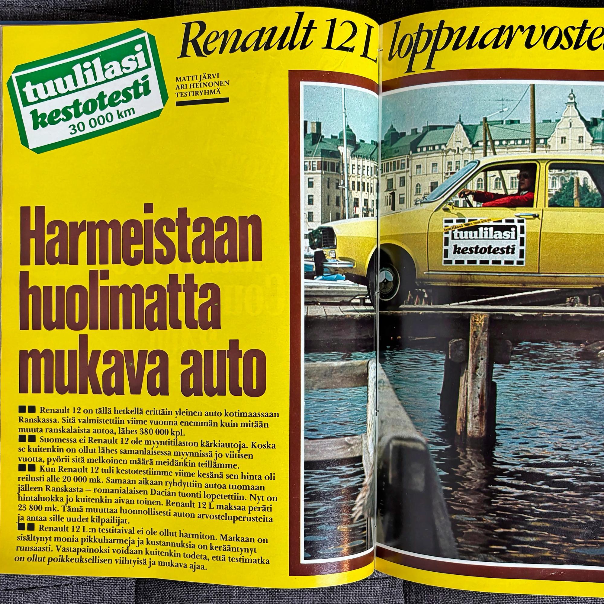 30 000 kilometrin kestotestissä Renault 12 – ”Pesulaitteen jalkapumppu on heikko, säiliö alamittainen ja suuttimet ahtaat sekä väärin sijoitetut"