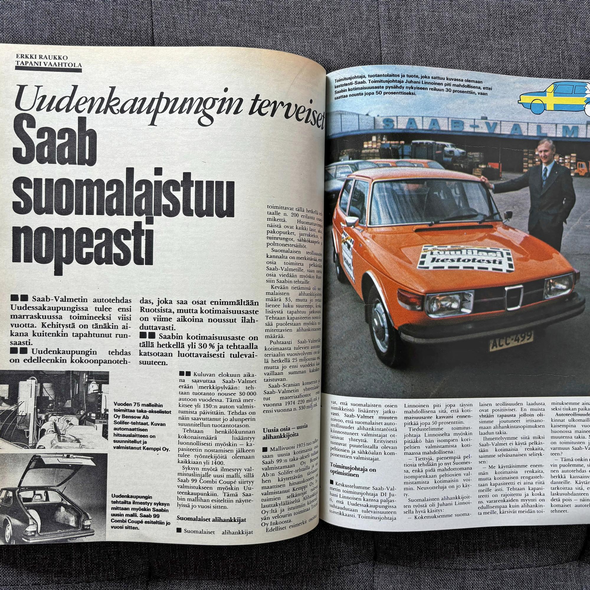 Tuulilasi 1974: Saab 99 – Todellinen Suomi-auto, jota valmistettiin Uudessakaupungissa