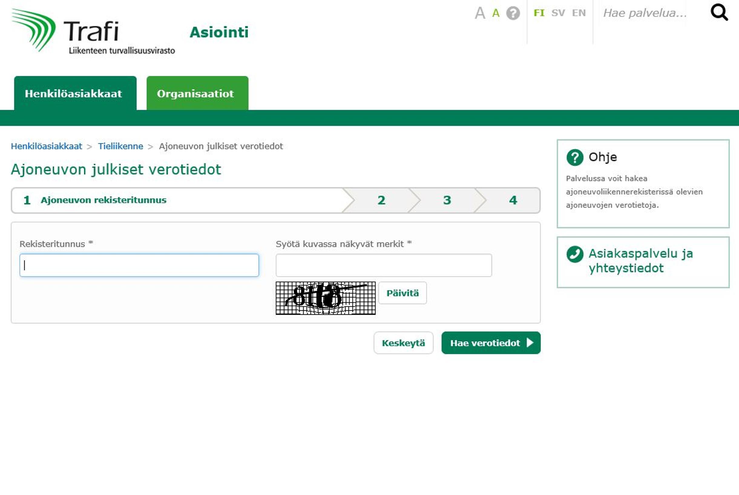Uusi asiointipalvelu ajoneuvoveron maksamiseen