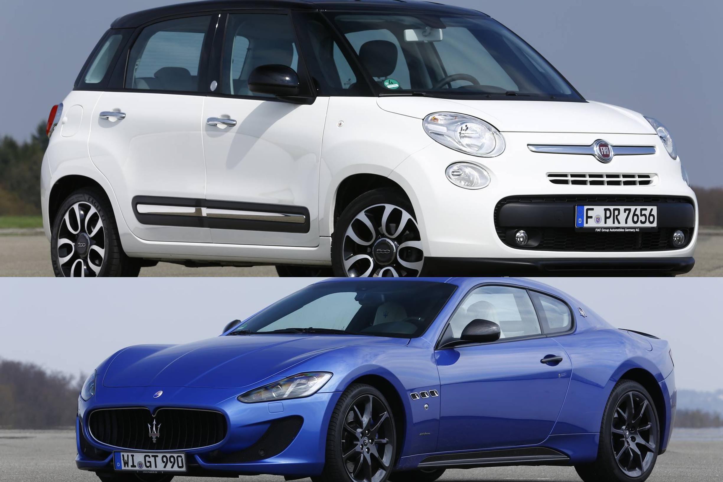 Koeajossa epäsuhta pari: Fiat 500L ja Maserati Gran Turismo Sport