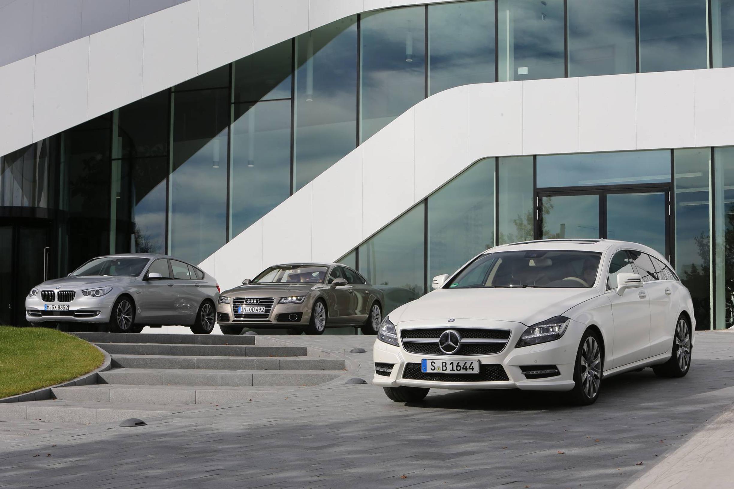 Vertailussa kartanoautot: Mercedes-Benz CLS Shooting Brake, Audi A7 Sportback ja BMW 5-sarjan GT