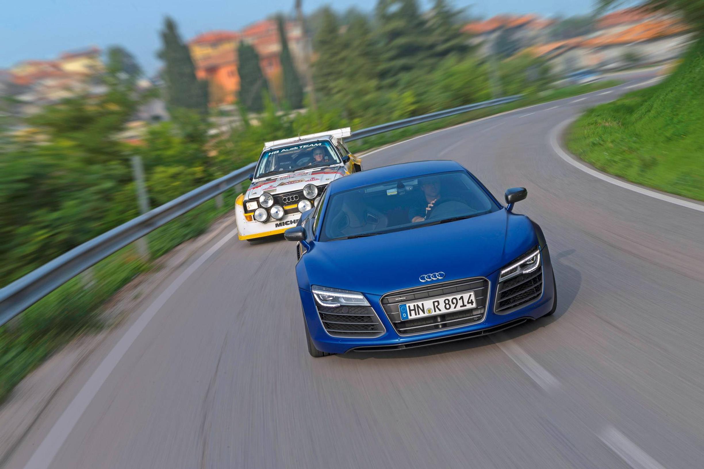 Quattrot kohtaavat: Audi R8 V10 Plus vs. Audi S1