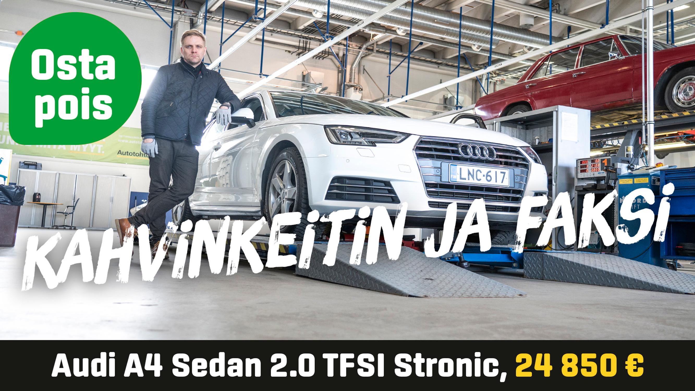 Käytetty: Audi A4 Sedan 2.0 TFSI Stronic (24 850€) - Kahvinkeitin ja faksi