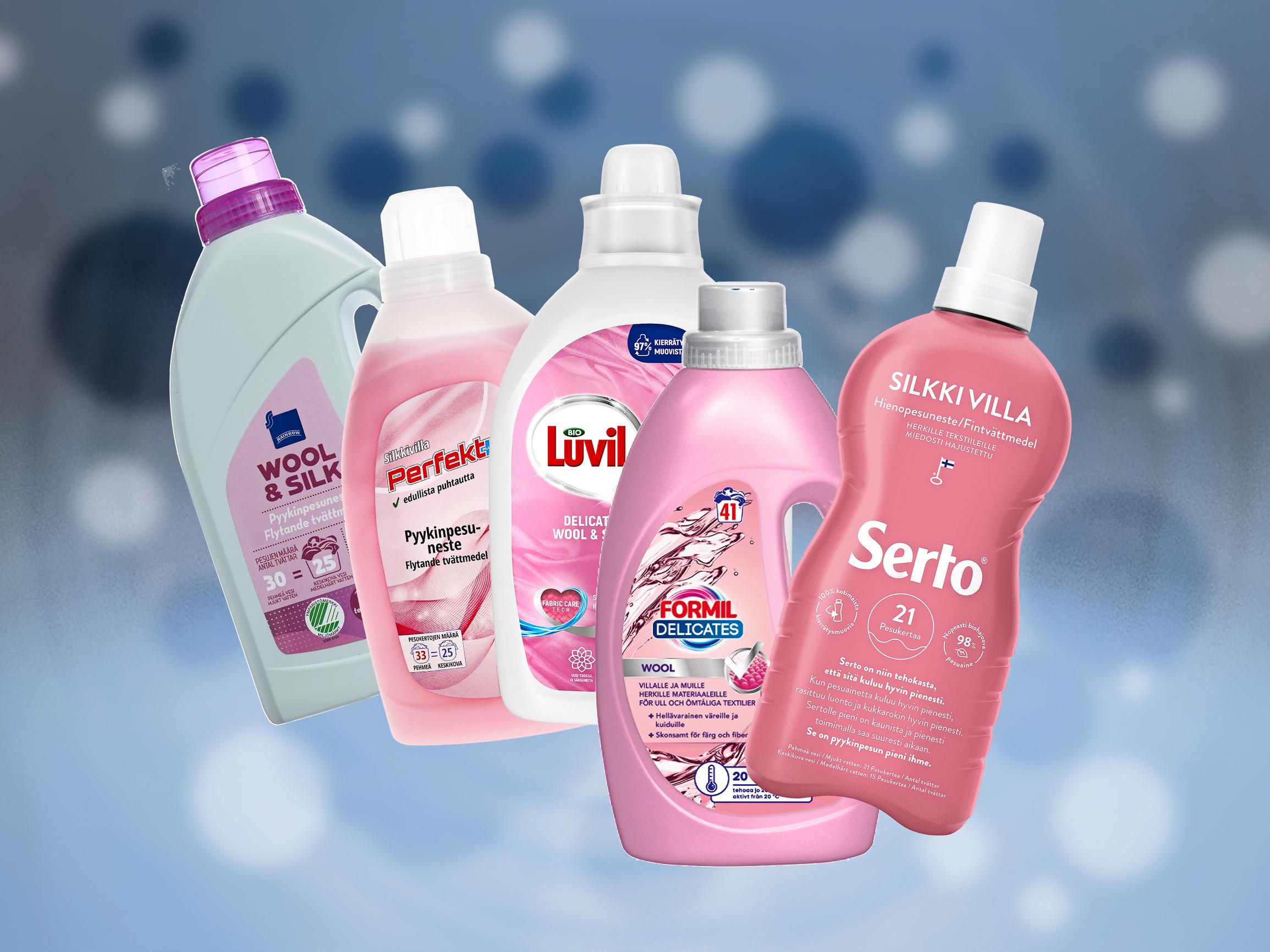 Hienopesuaineet Kuluttaja-lehden testissä – Kaikki eivät sovi yhtä hyvin kaikille materiaaleille