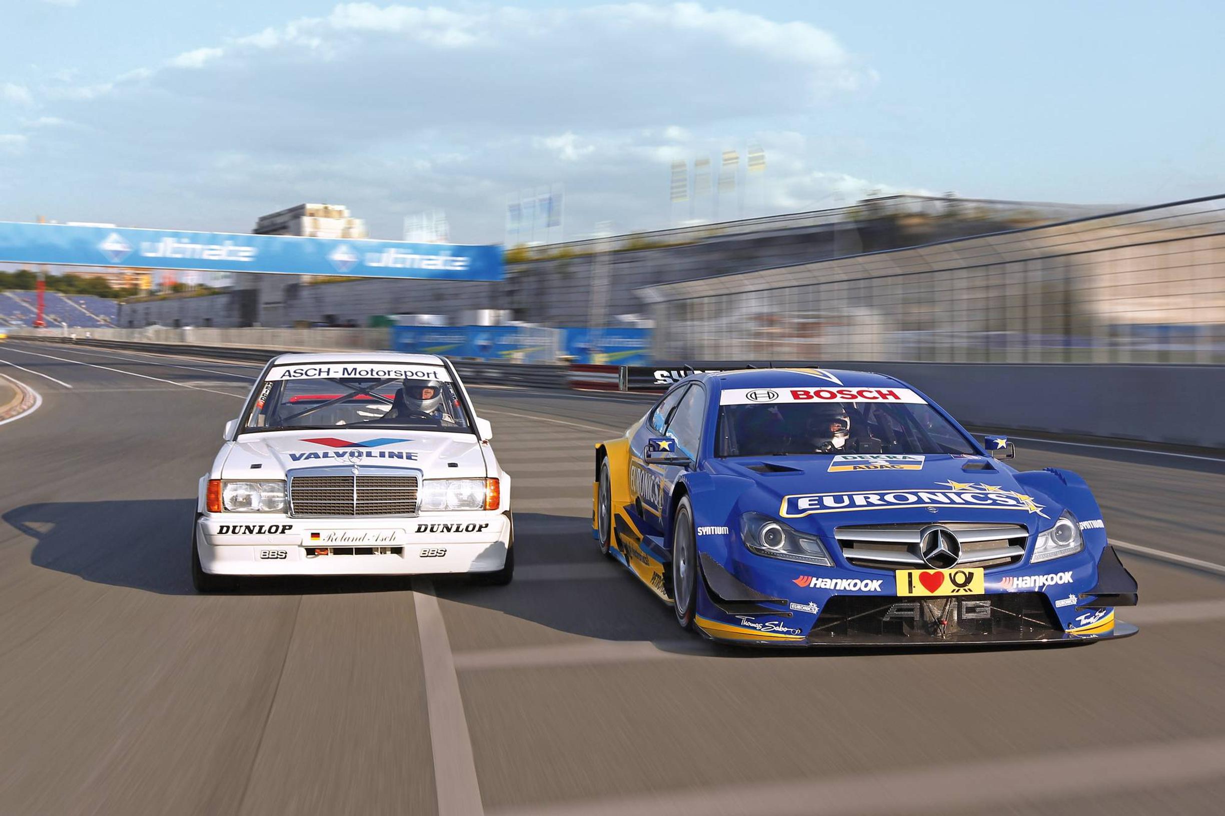 Ratatestissä DTM-kilpurit – Mercedes 190 E 2.3-16 ja AMG C Coupé