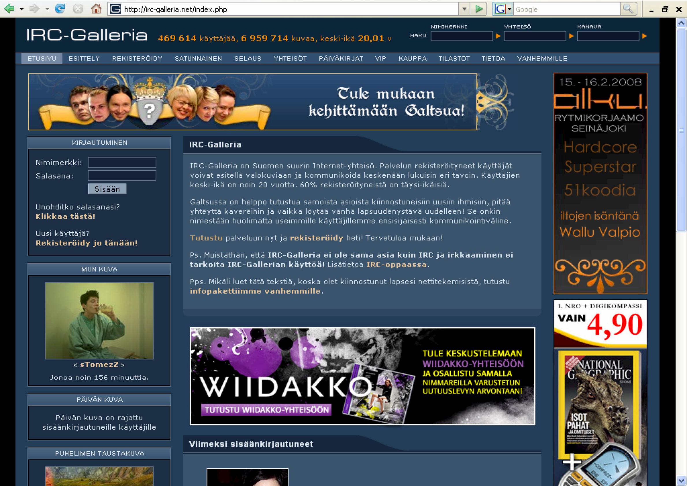 Vuodesta 2007 palvelun käyttäjien määrä kääntyi laskuun, mutta IRC-Galleria jatkoi kehittymistään. (Kuva: Jari Jaanto)