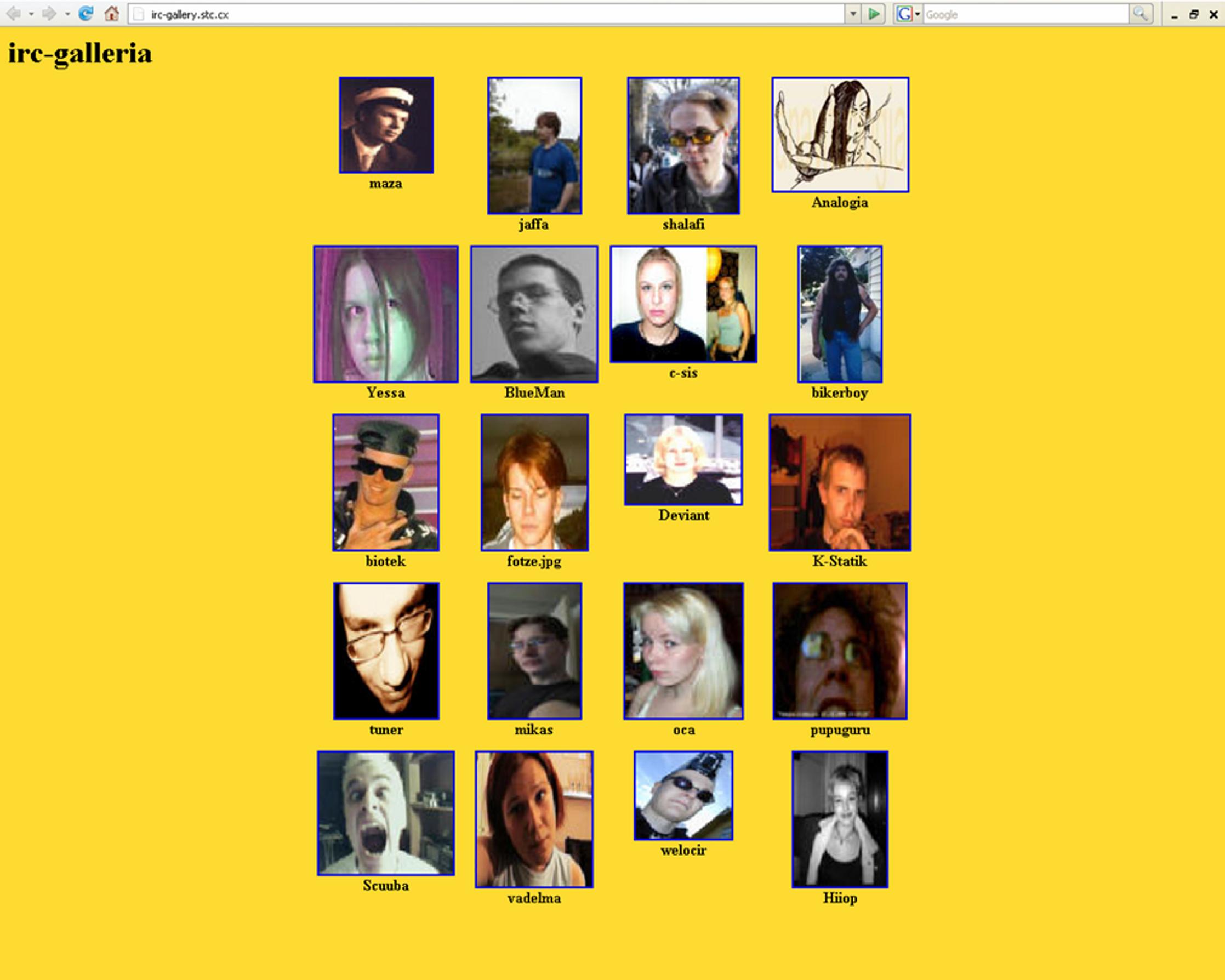 IRC-Gallerian ensimmäinen versio vuodelta 2000 (Kuva: Jari Jaanto)