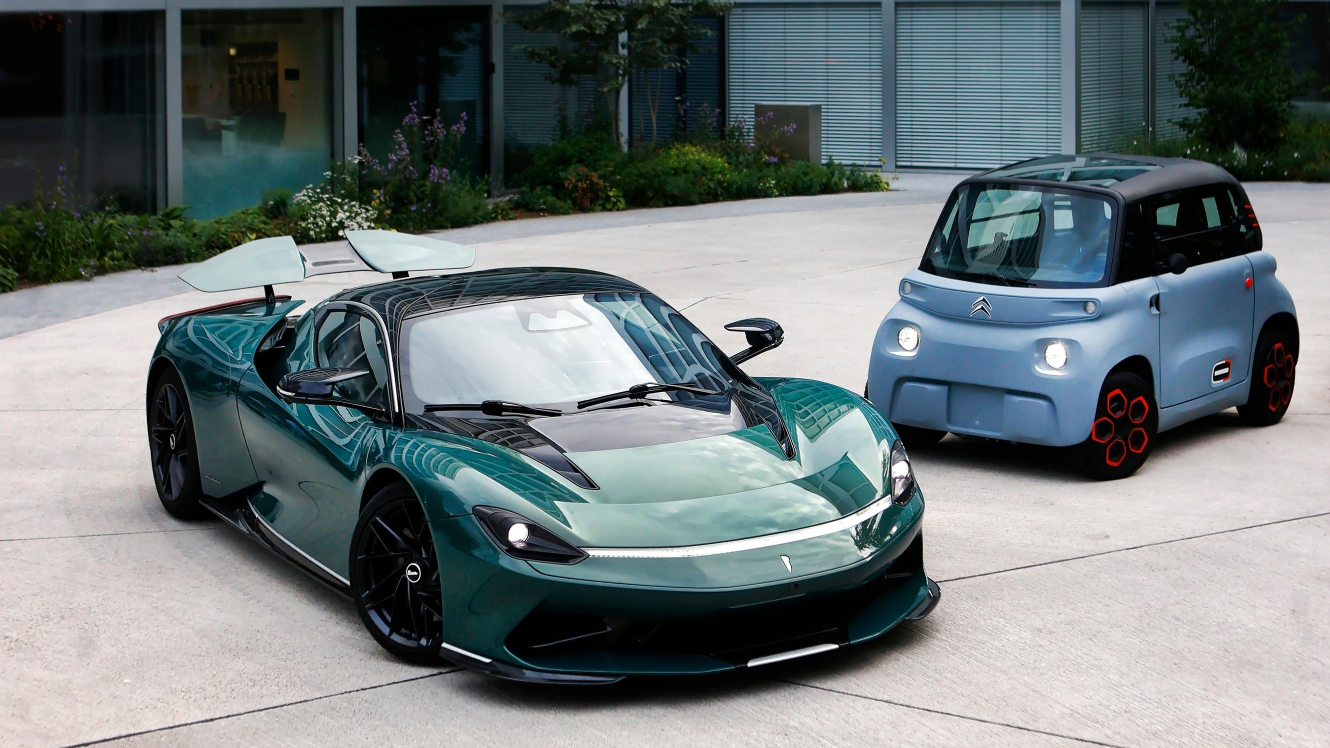 Sähköautojen ääripäät kohtaavat: Pininfarina Battista vs. Citroën Ami