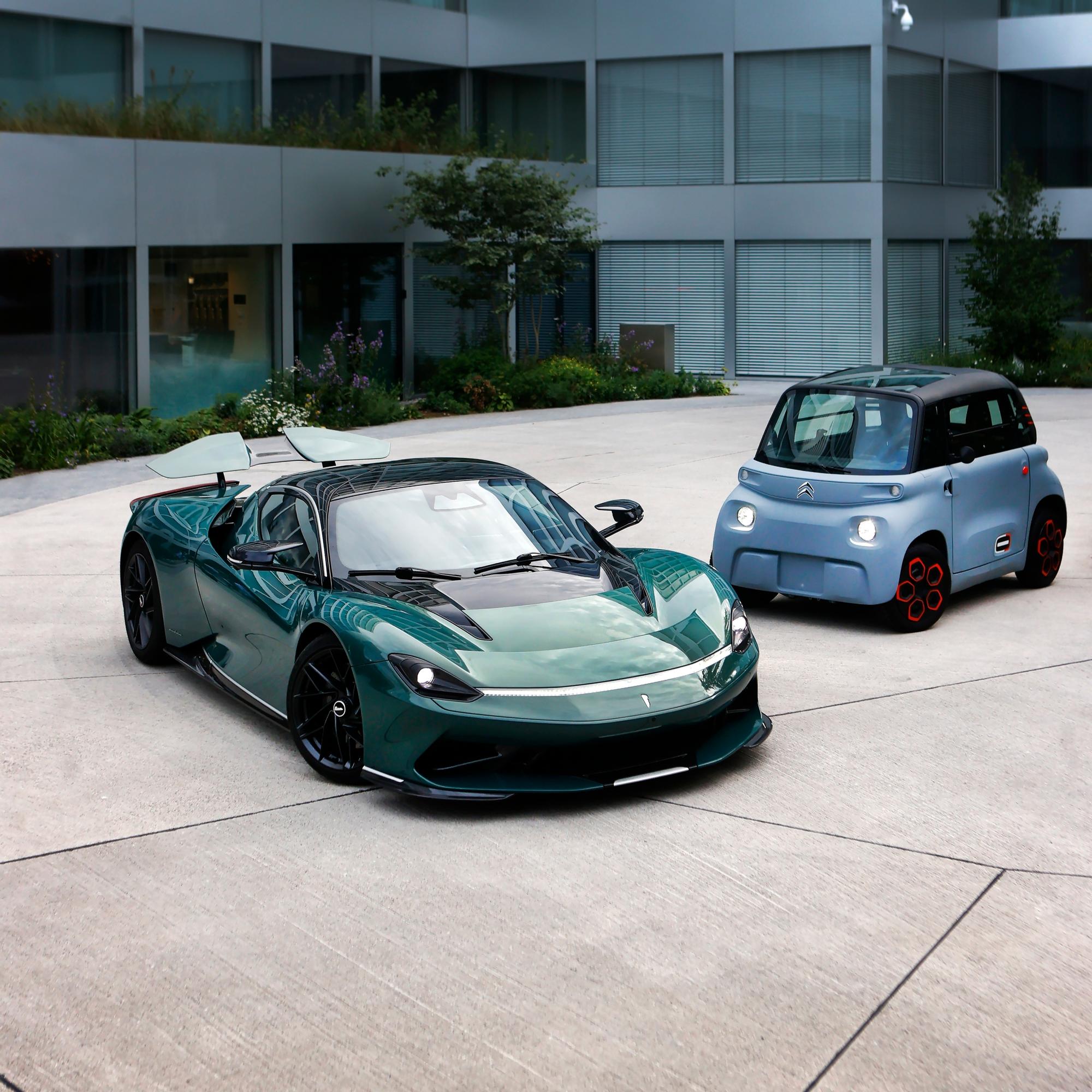 Sähköautojen ääripäät kohtaavat: Pininfarina Battista vs. Citroën Ami