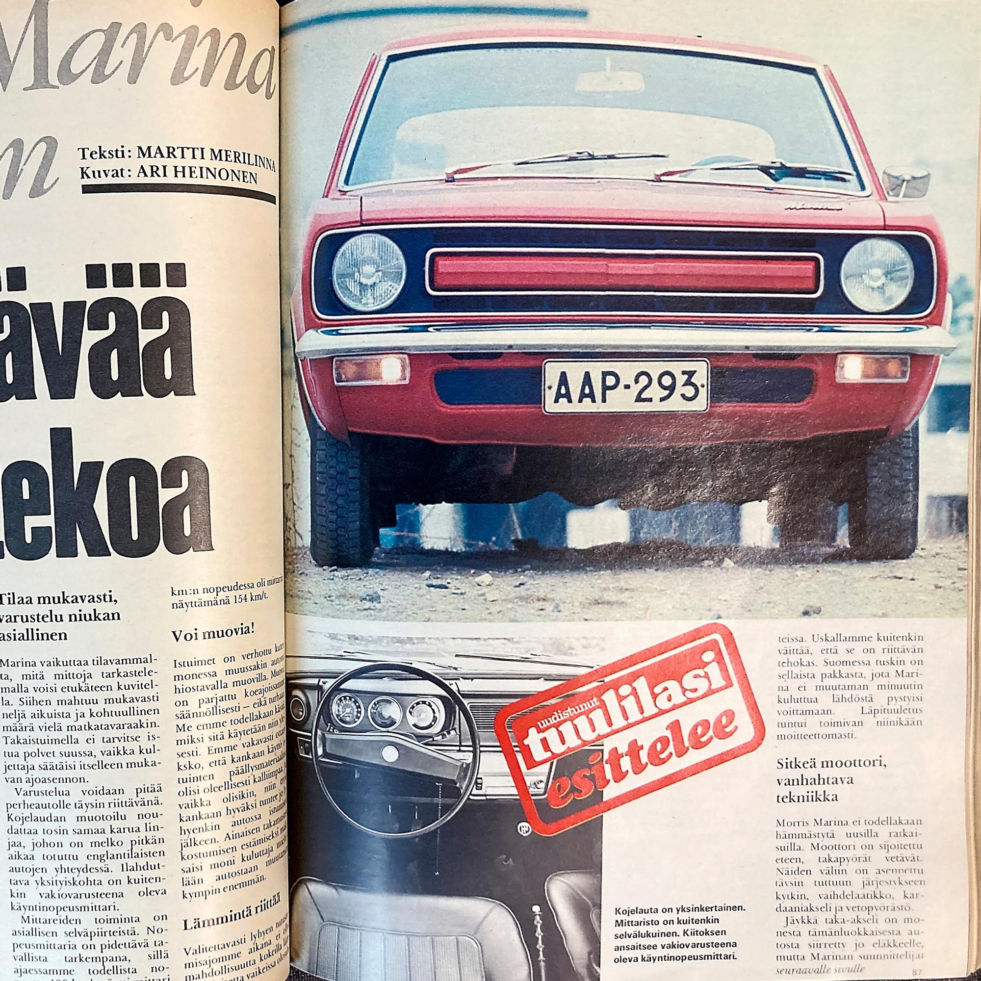 Tuulilasi 50 vuotta sitten: Bensapihi Morris – vain 12,1 l/100 km