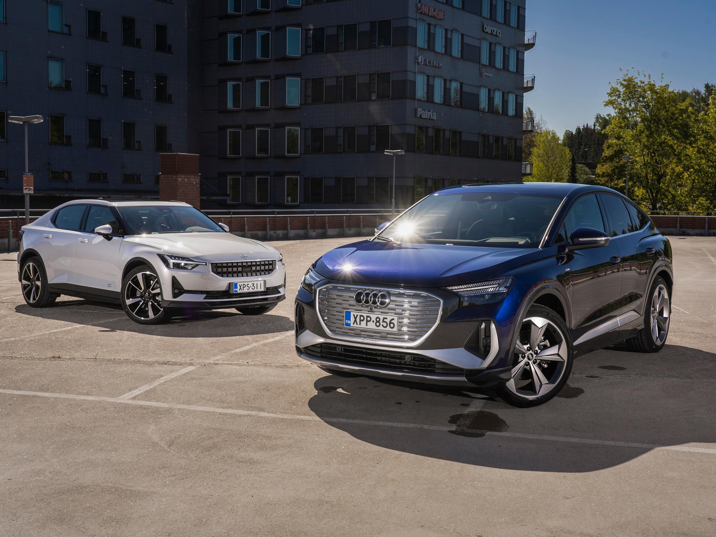 Audi Q4 e-tron ja Polestar 2 – Varma suorittaja ja nautiskelijan suurkuluttaja