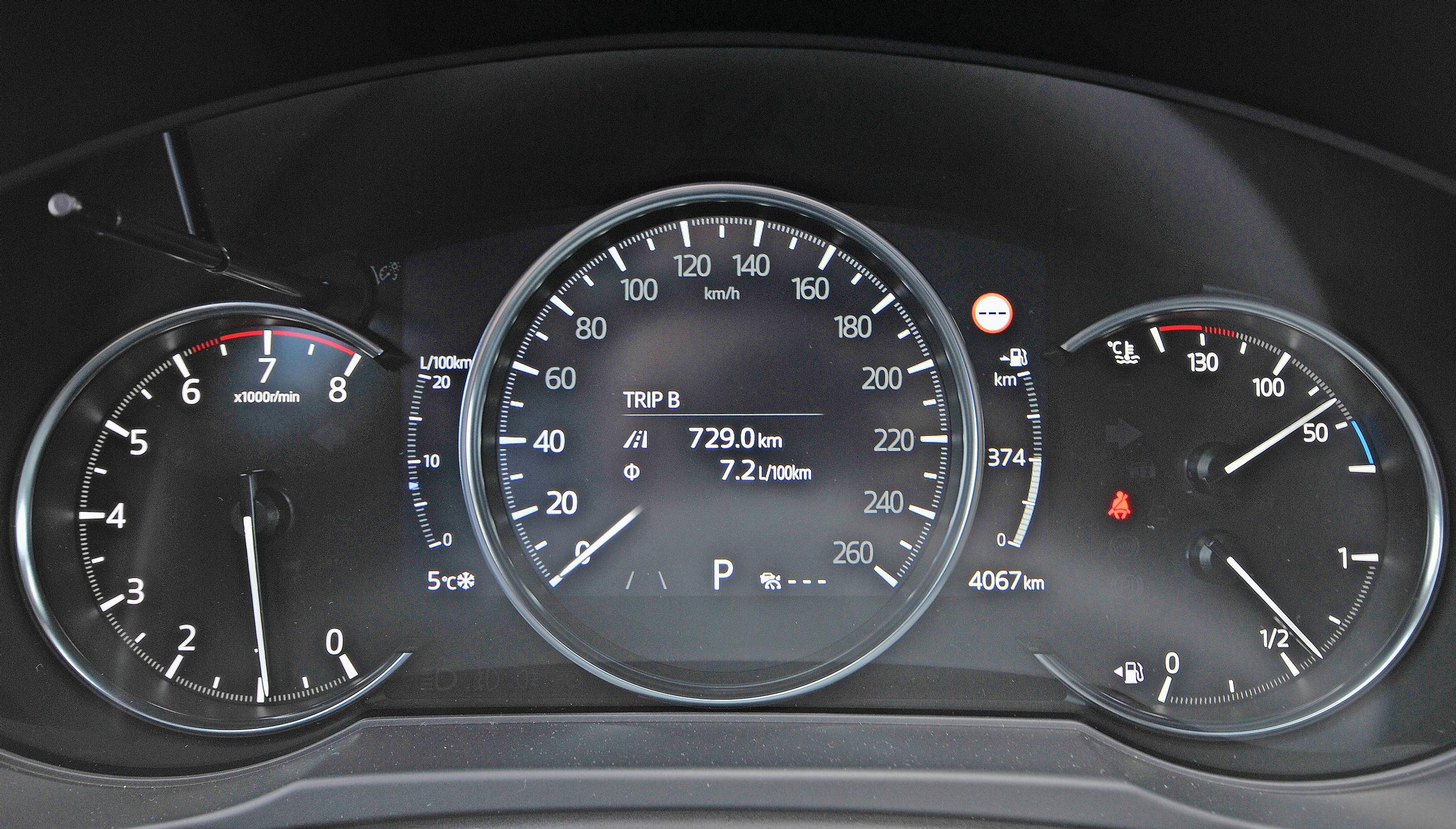 Mazda CX-5:n analoginen viisarimittaristo on tänä päivänä raikas tuulahdus vanhoilta hyviltä ajoilta. Perinteisen selkeää ja toimivaa.