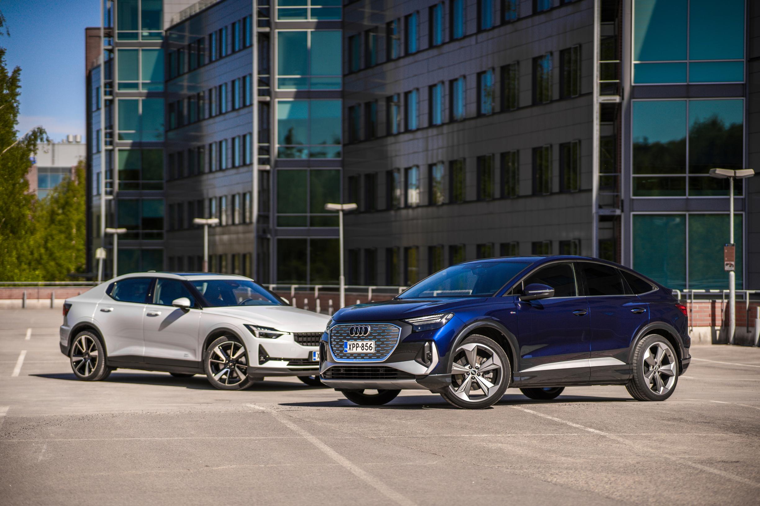 Audi q4 e-tron Sportback Edition 40 ja Polestar 2 Long Range Single Motor