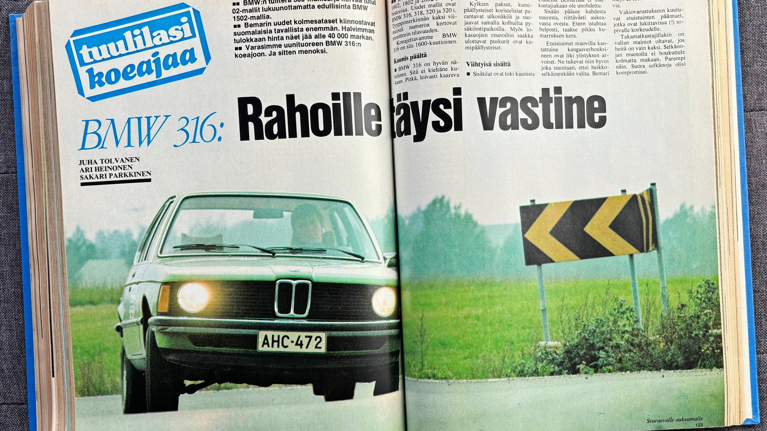 Tuulilasin koeajossa ensimmäinen 3-sarjan BMW –  Tällainen oli autotoimittajan tuomio vuonna 1975