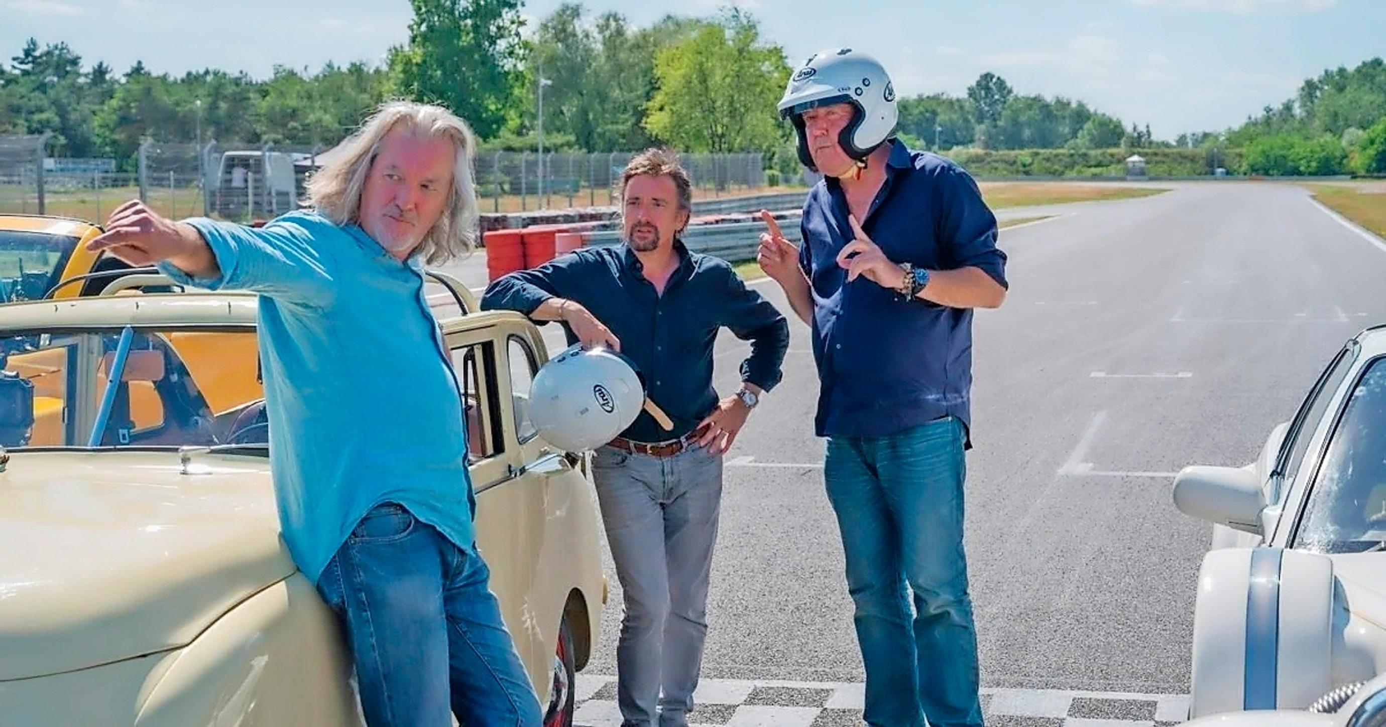 Top Gear tulee takaisin. Vielä kerran pojat, eli Jeremy Clarkson, Richard Hammond ja James May.