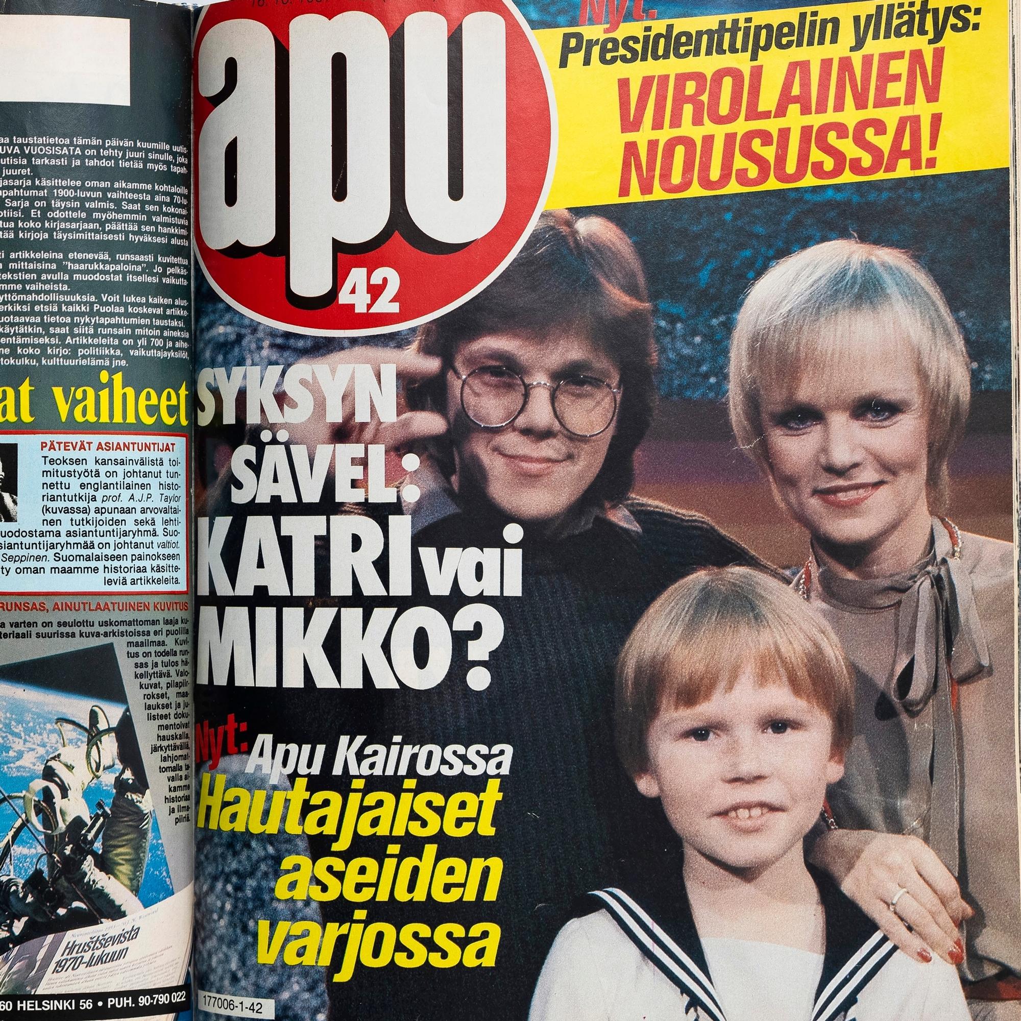 40 vuotta sitten: Kumpi voittaa Syksyn sävelen – Katri Helenan karhu vai Mikko Alatalon moukarimummo?