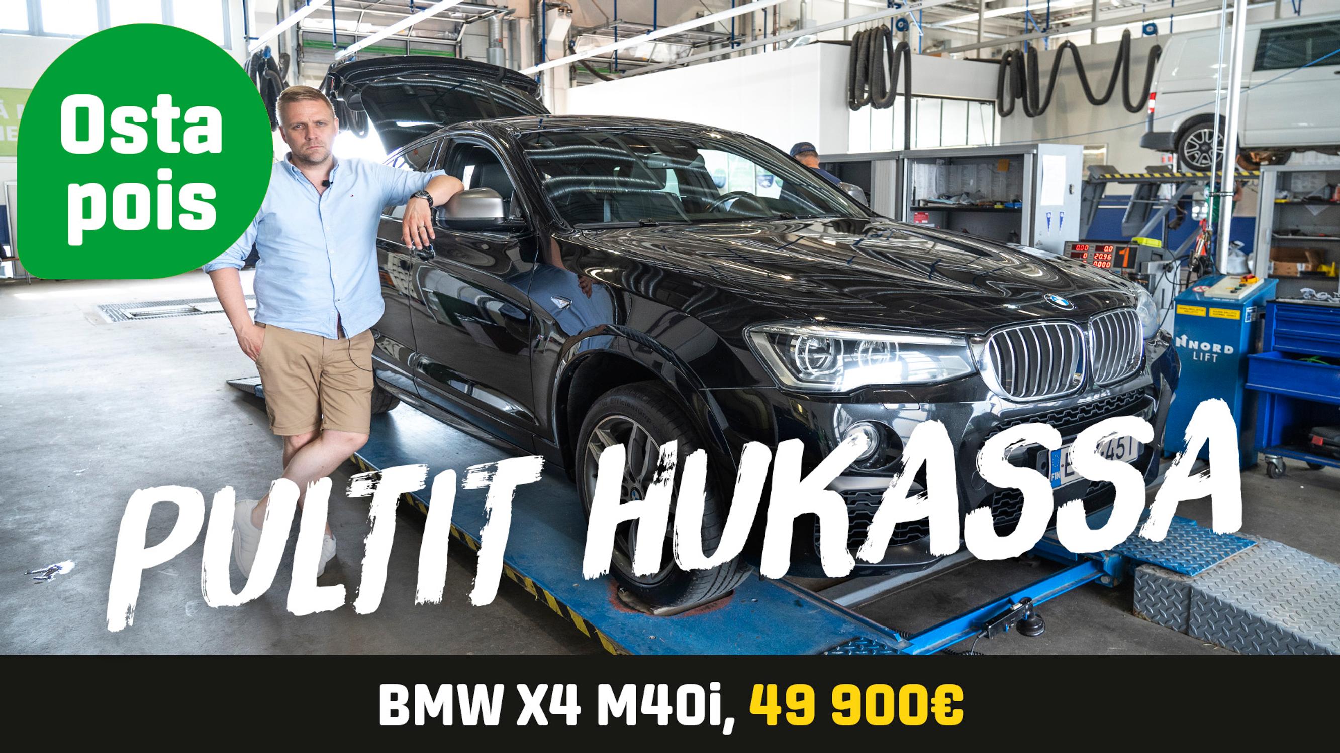 Käytetty: BMW X4 M40i (49 900€) - Pultit hukassa