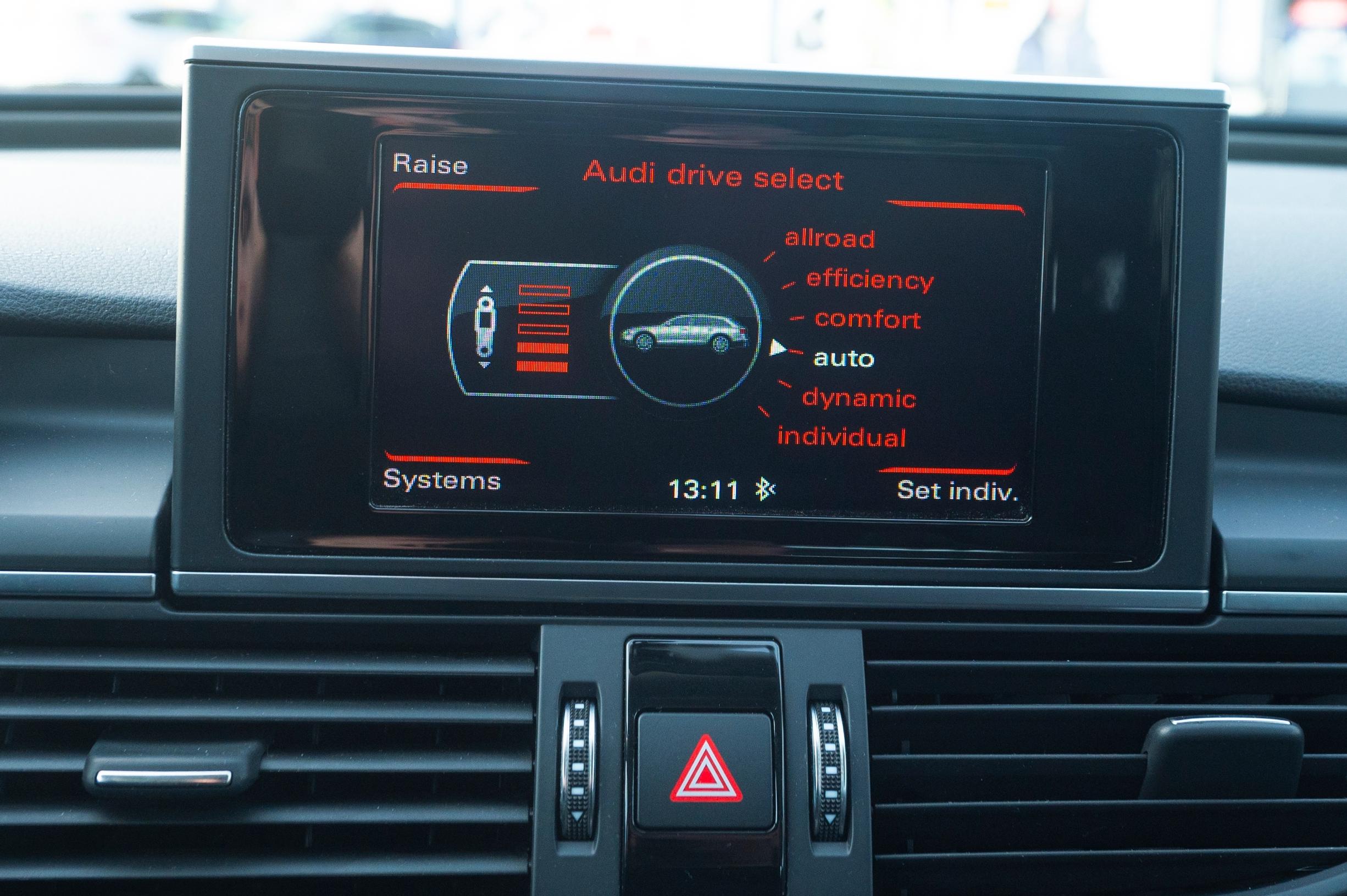 Audi A6 Allroadin käytössä oleva ajotila valitaan keskinäytöltä.