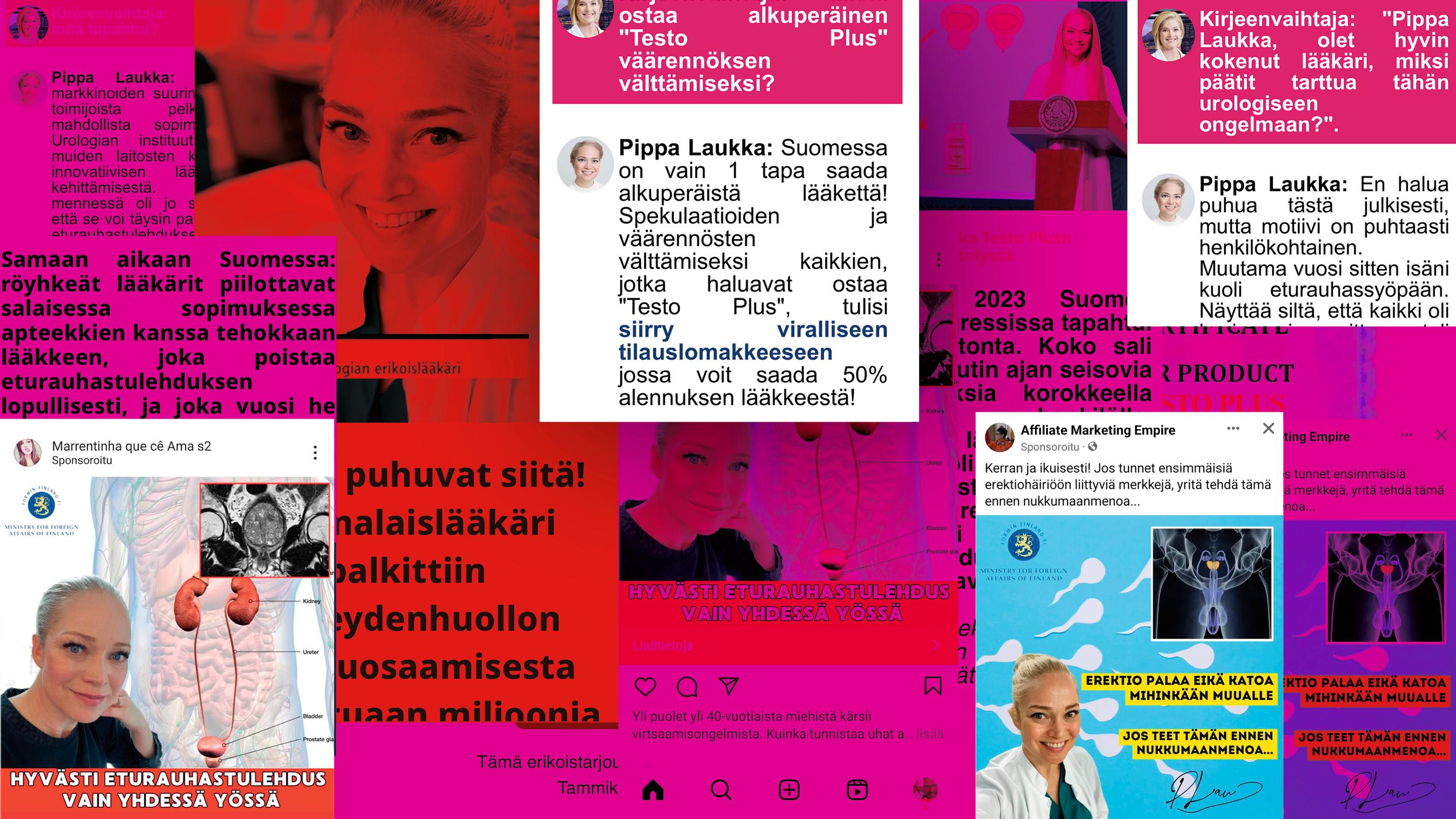 Huijarit varastivat Pippa Laukan kuvan lääkemainoksiin ja väittivät tämän isän kuolleen – ”Nykyään jatkuva riesa”