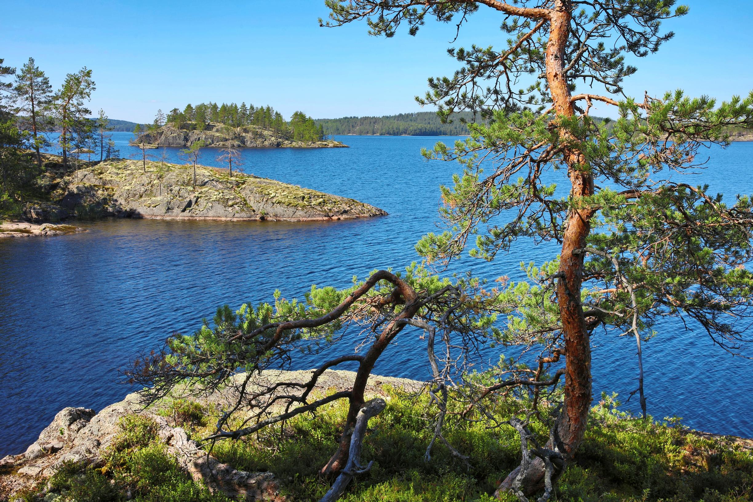 Luonterin keskiosan halki kulkee pienten saarten ja luotojen sokkeloinen ketju.