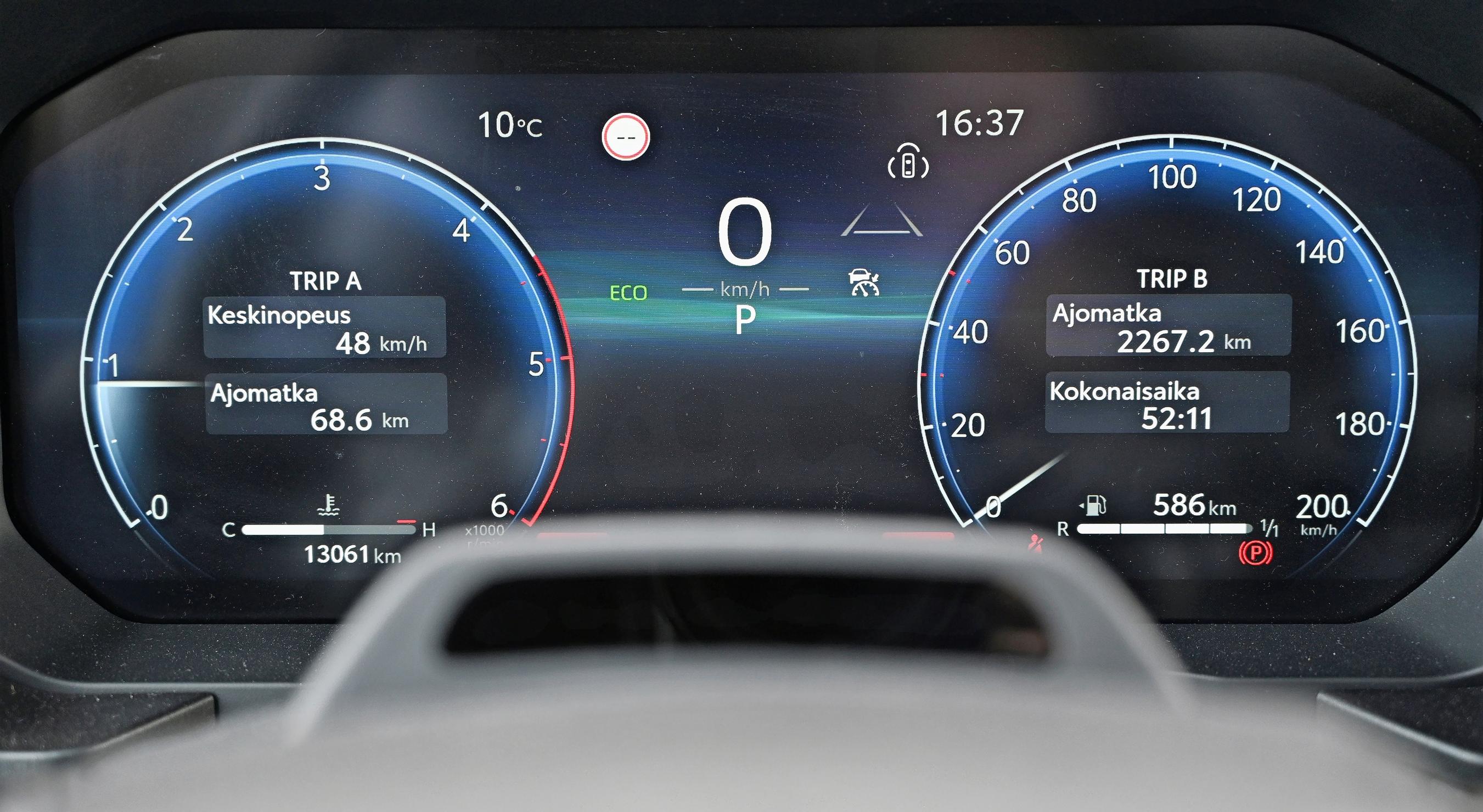 Uuden Toyota Land Cruiserin 12,3-tuumainen digimittaristo on vakiovaruste ja miellyttävän helppolukuinen.